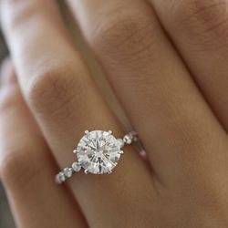 NEW! 3.27CTW Round Brilliant, Certified Genuine Moissanite Engagement Ring, Please See Details ♥️