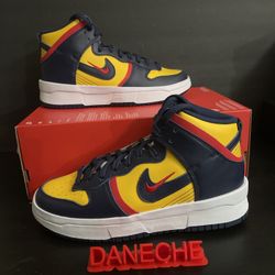Nike Dunk High Up Varsity Maize Michigan Midnight Navy Womens Sz 10 DH3718-701