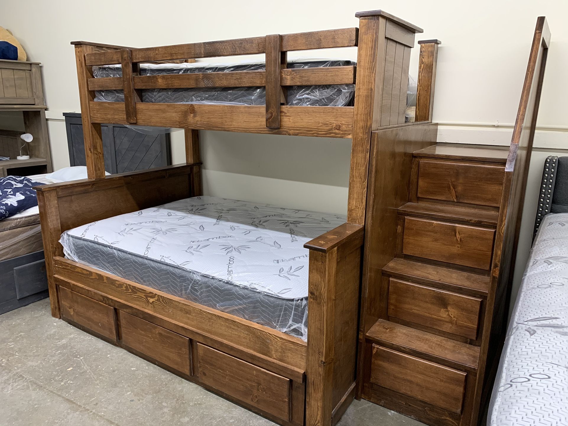 New Twin / Full Staircase Bunkbed With Storage Drawers!