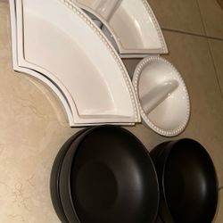 5 Piece Serving Platter Set & 4 Piece Bowl 