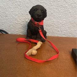 Dog statue / with collar & leash
