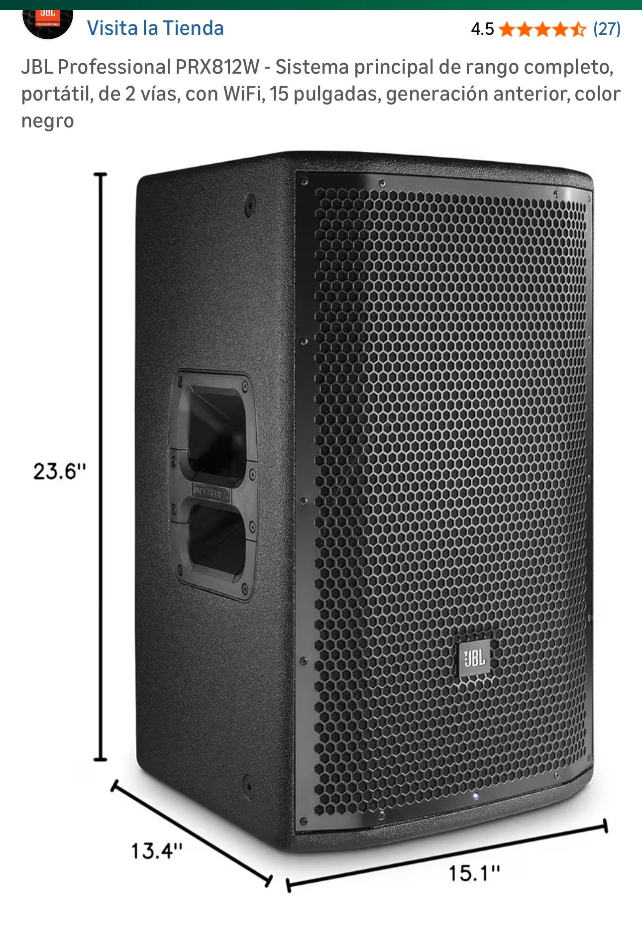 JBL Set Sub Serie PRX818w  Speaker Series PRX812W And 