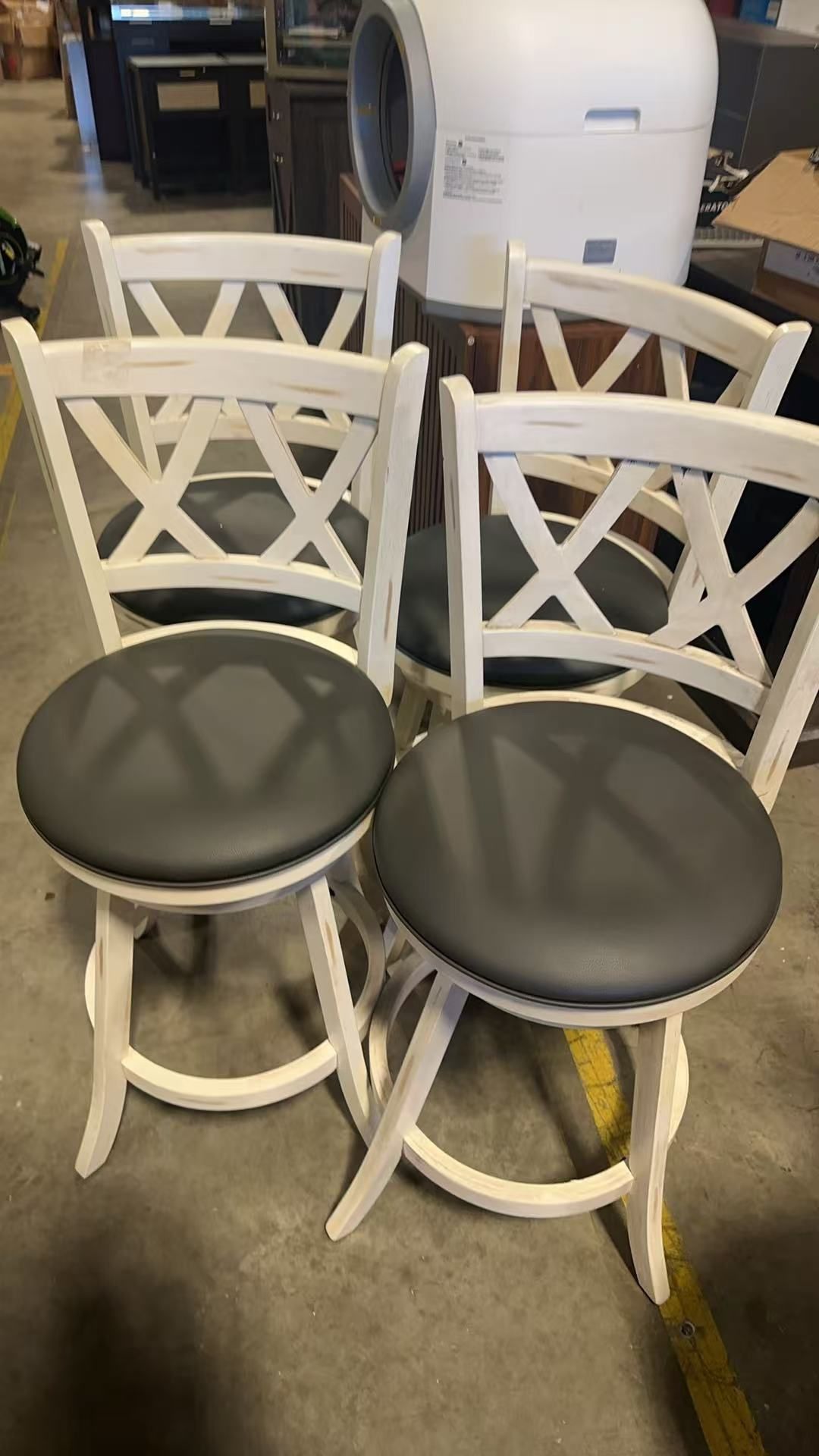 ❤️ 🔥Clearance promotion🔥Bar Stools Set of 4 , 360 Degree Swivel Counter Height Bar Chairs with X-Back, Barstool with Wood Legs for Bar, Kitchen Coun
