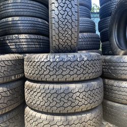 Set of four used tires BFGOODRICH LT245/75/17 in good condition 