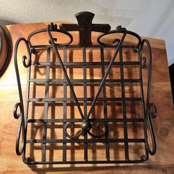 Vintage Swirled Metal With Cross Mail Organizer