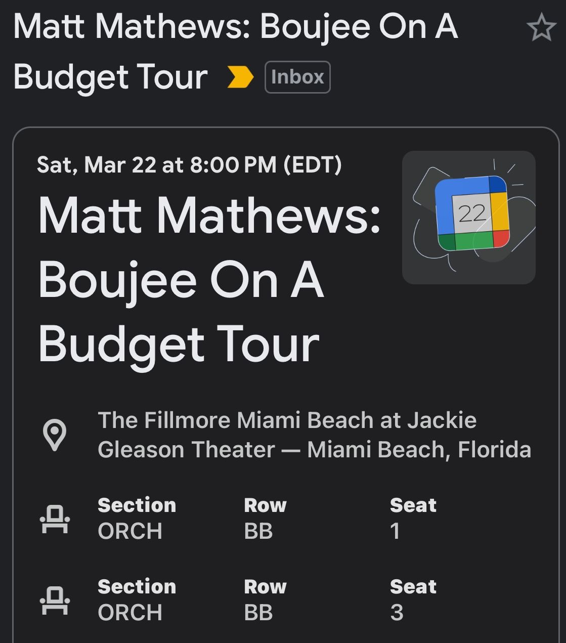 Matt Mathews Comedy Show Tickets