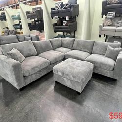 4pc Sectional Lush Fog