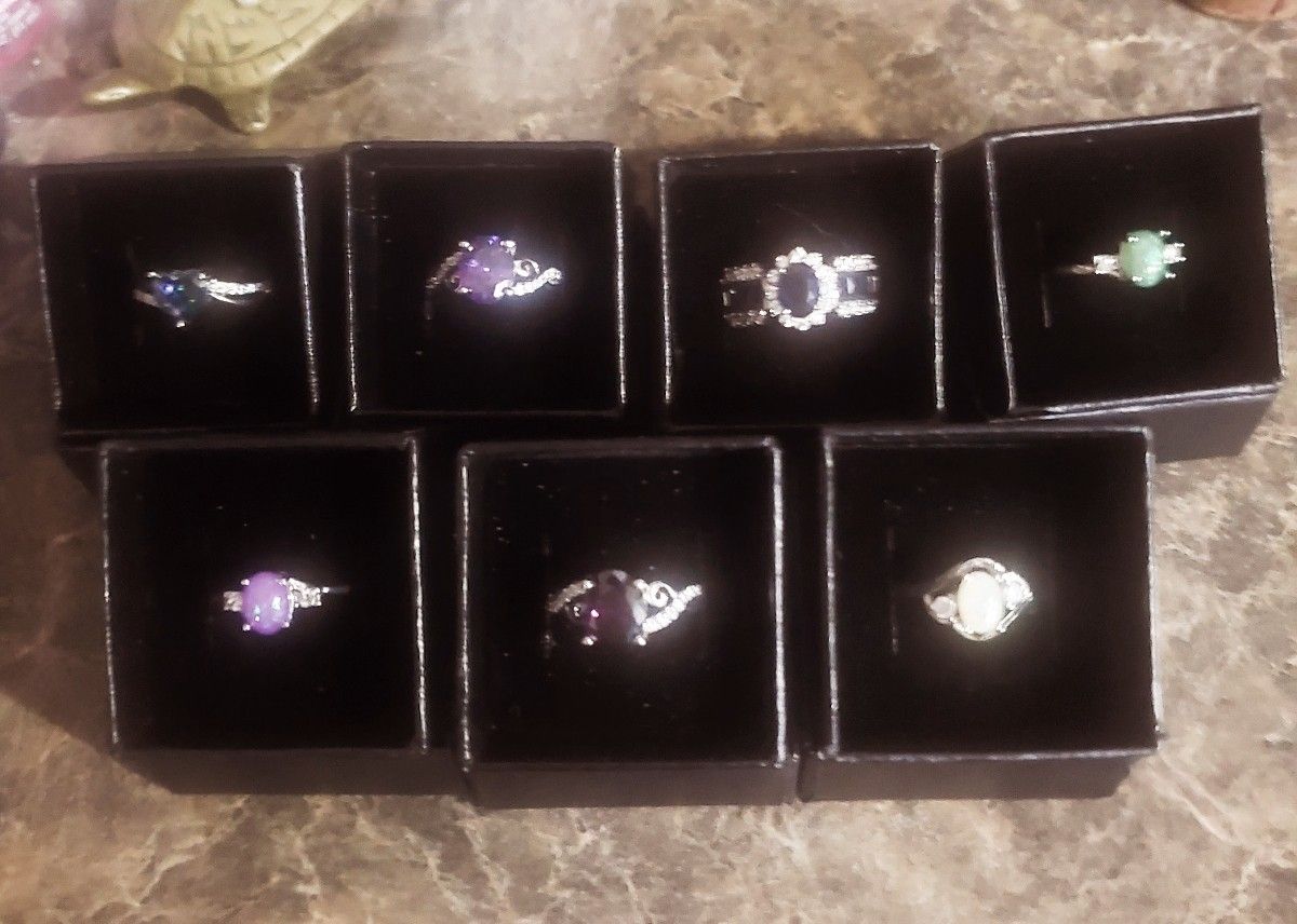 Silver Gemstone Rings