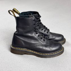 Dr Martens 1460 Pascal Black Soft Leather Boots Womens 7 US 38 EU 5 UK Combat