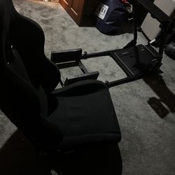 Marada G29 Racing Simulator Cockpit with Seat， Sim Racing Cockpit Fits forThrustmaster/Logitech/Fanatec G29, G920, T248 T300RS T150 458,Sim Racing Rig