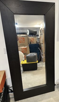Dark Wood Framed Mirror 37x75”