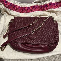 Tory Burch Burgundy Marion convertible crossbody shoulder bag