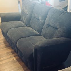 Navy Slate Blue Lazy Boy Recliner Set