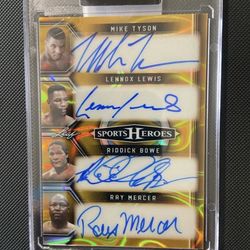 Autographed Mike Tyson/lennox Lewis/ Riddick Bowe/ Ray Mercer