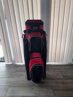 RJ Sports EX-250 Cart Bag 14 way red black