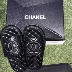 Chanel Quilted Sandals Black