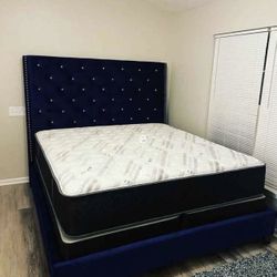 New Queen Size Bed With Mattress And Free Delivery 