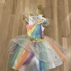 Unicorn Glitter Dress Costume Girls Medium