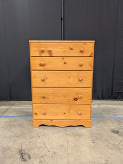 Honey Pine 5-Drawer Chest of Drawers