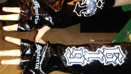 Rey Misterio youth black pleather toy gloves