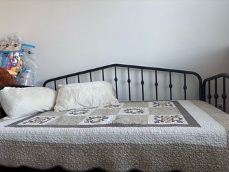 Black Metal Daybed Frame with New Mattress