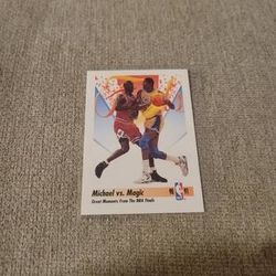 1991-92 Skybox #333 Michael Jordan vs. Magic Johnson Chicago Bulls Lakers mint