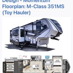 2022 Grand Design Momentum 351MS Toy Hauler Fifth Wheel 