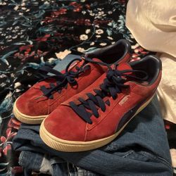 puma suede red size 10