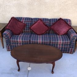 Pull Out Couch, Love Seat and Coffee Table 