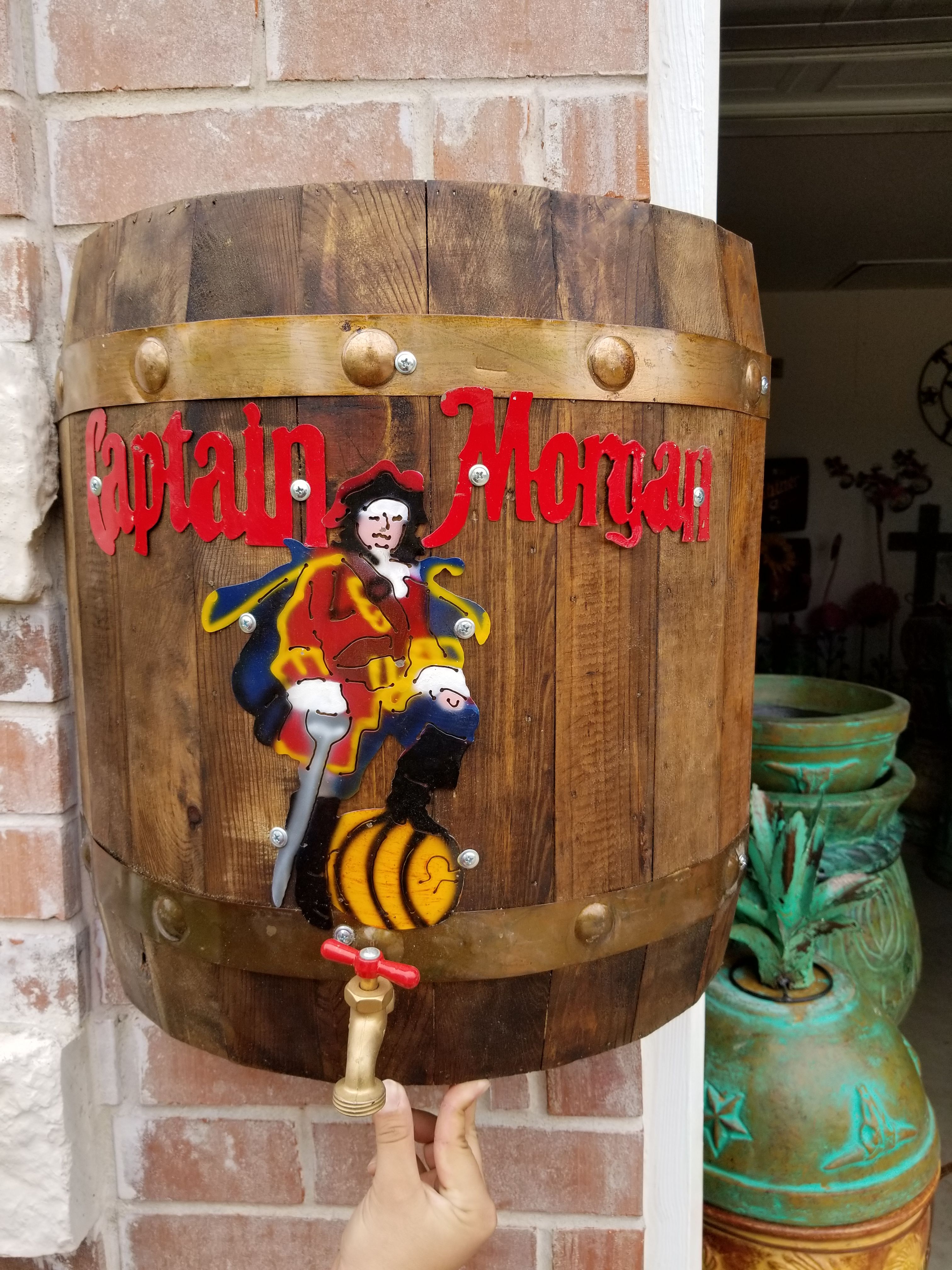 Captain Morgan Wood Barrel Sign