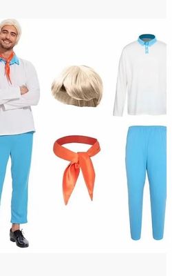 Scooby Doo Fred Jones adult Halloween costume new XL