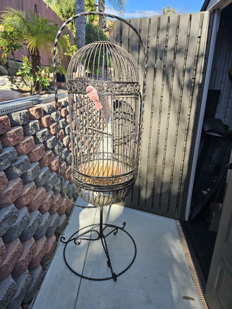  Large Bird Cage Cast Iron 