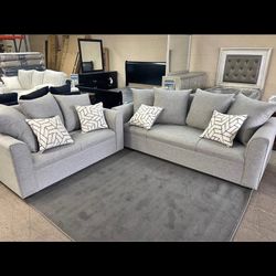 NEW SOFA & LOVESEAT GRAY COLOR NUEVOS SILLONES COLOR GRIS 