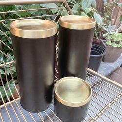 Crate And Barrel Set Of 3 Candle Holders 