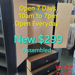 New Large Black Wardrobe Storage Closet Cabinet With 3 Large Drawers. Available In Other Colors Come Visit Our Store In Paramount For More Specials