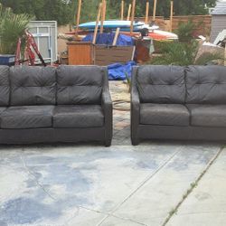 Brown REAL leather Sofa Set