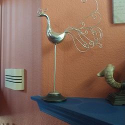Silver Decorative Peacock
