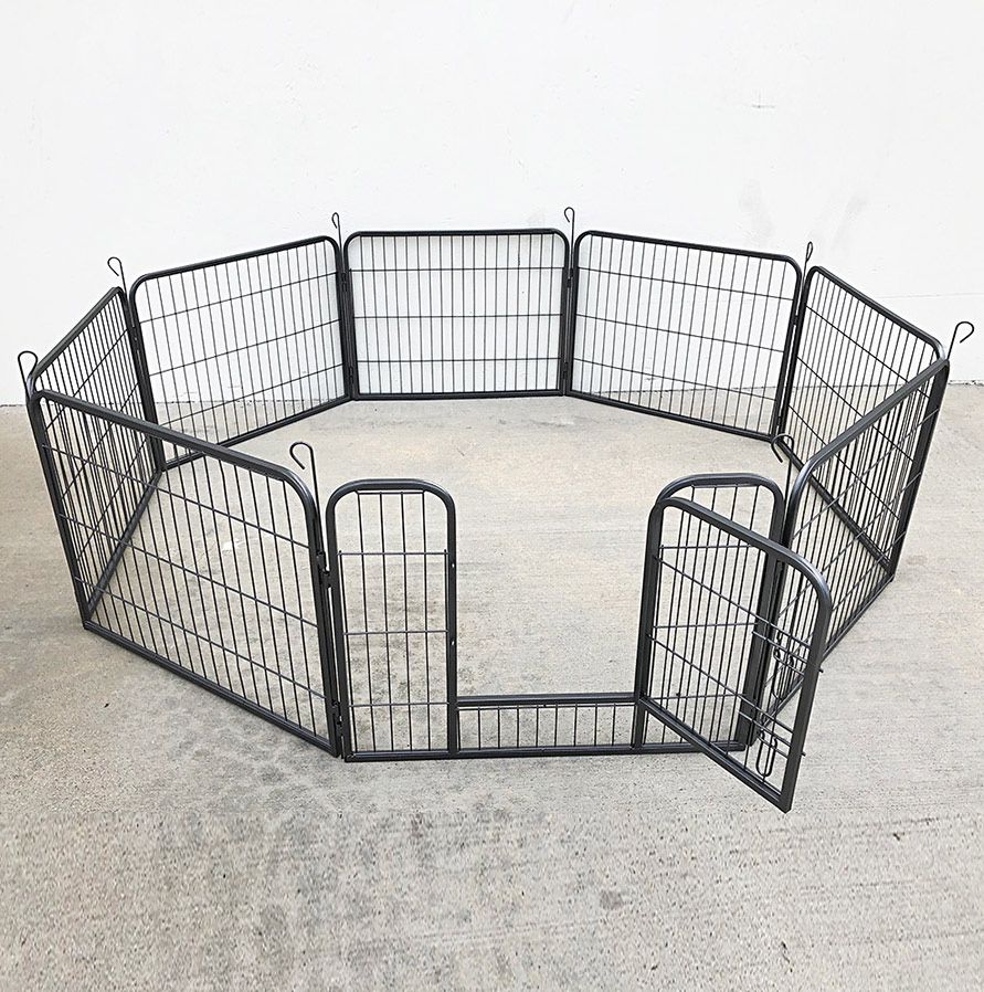 (NEW) $65 Pet 8-Panel Playpen, Each Panel (24” Tall X 32” Wide) Heavy Duty Dog Exercise Fence Gate Crate Kennel 