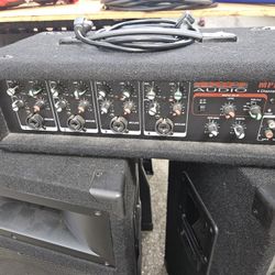 Nady 150w Amplifier/ Mixer PA System With 400 Watt Speaker Pair