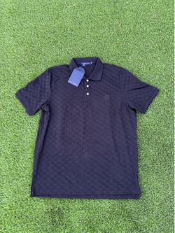 Black LV 3XXL Checkered Polo Shirt