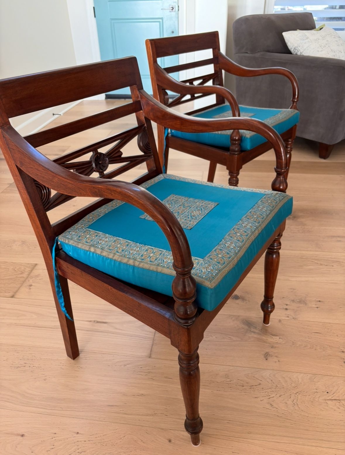 Teak Wooden Chairs (2)