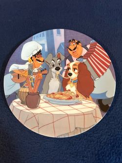 Vtg 1991  Walt Disney’s Lady & the Tramp “First Date” Collectible Plate.  Ltd Edition of First Date
