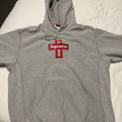 Supreme Cross Box Hoodie Size Large “Heather Grey” for Sale in San
