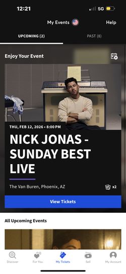 2 VIP Early Entry Nick Jonas Tickets 125 Each