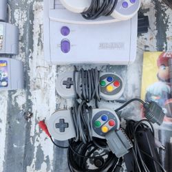 SNES Super Nintendo Console + Games Bundle Set 