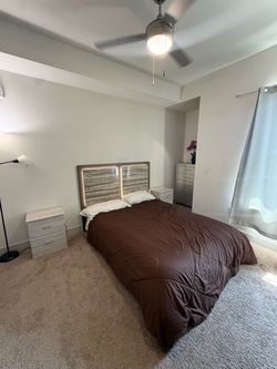 Queen Bed Frame with LED Headboard bedroom set