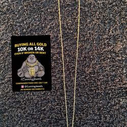 14k Pendant 10k Thin Rope Chain Set