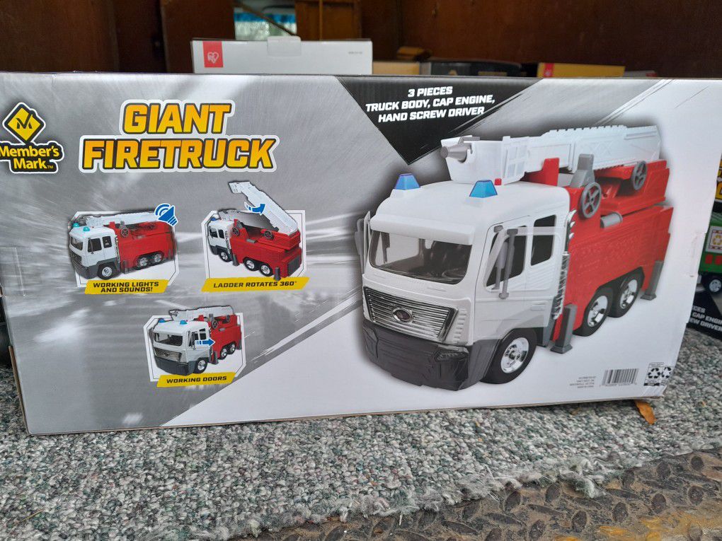 Giant Fire Truck,  and Giant Dump Trucks 