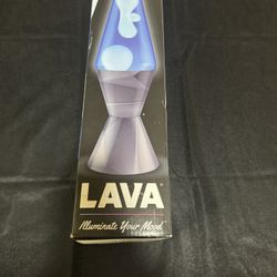 Classic Schylling Lava Lamp – Blue & White Wax | 14.5” | Original Box | Near-New Condition
