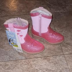 Bluey sparkly pink light up Western boots